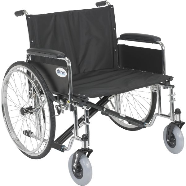 Sentra Ec Heavy Duty Extra Wide Wheelchair, Detachable Full Arms - BeHope