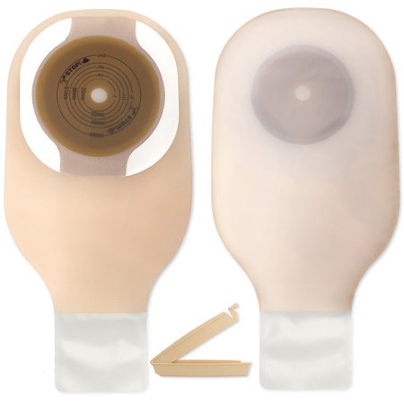 Poche drainable monobloc Premier, ouverture de stomie prédécoupée de 1-1/2" (38 mm), fermeture à pince - Boîte de 10