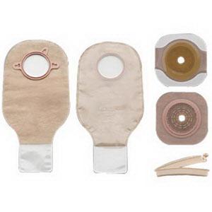 Kit de ostomía drenable de dos piezas New Image, estoma recortable a medida de hasta 1-3/4" (44 mm), brida de 2-1/4" (57 mm), no estéril, cierre con abrazadera - Caja de 5