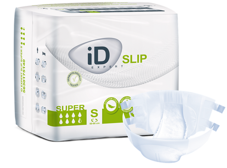CS/4 (14/PKG) ID SLIP SUPER, SMALL, (19"-35"), 2100 ML ABSORBENCY. - BeHope