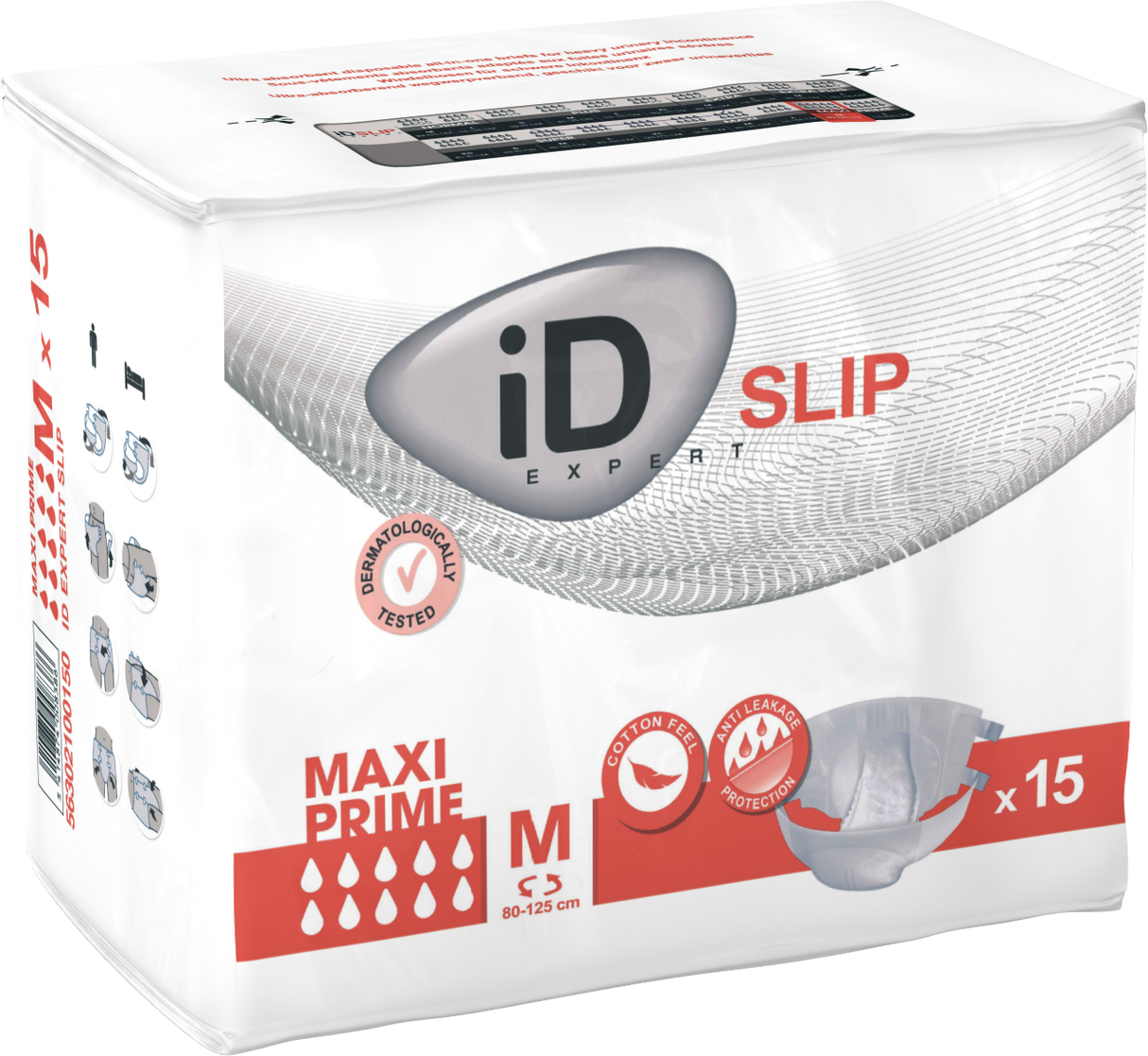 Cs/3 (15/Pkg) Id Slip Tbs Maxi Prime, Medium, (31"-49"), 4100 Ml Absorbency.