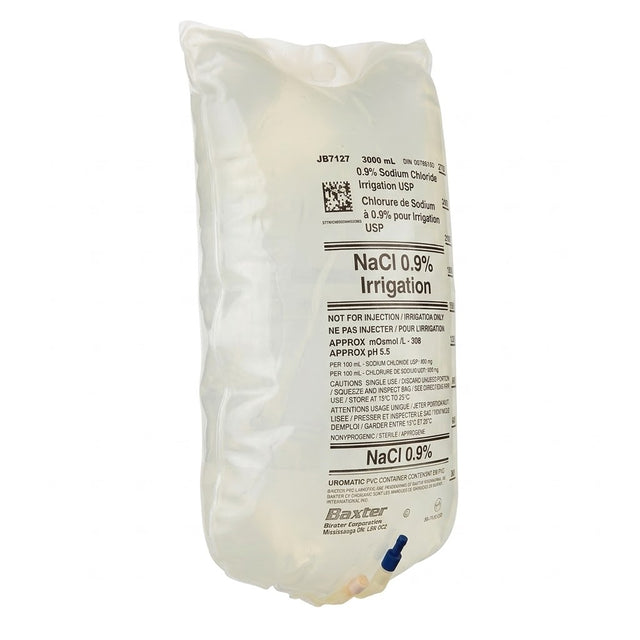 Baxter Normal Saline 0.9% CBI Irrigation Solution 3000mL Bag (Case/4) - BeHope