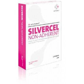 Apósito antimicrobiano hidroalginato no adherente Silvercel con plata, 11 cm x 11 cm, caja de 10