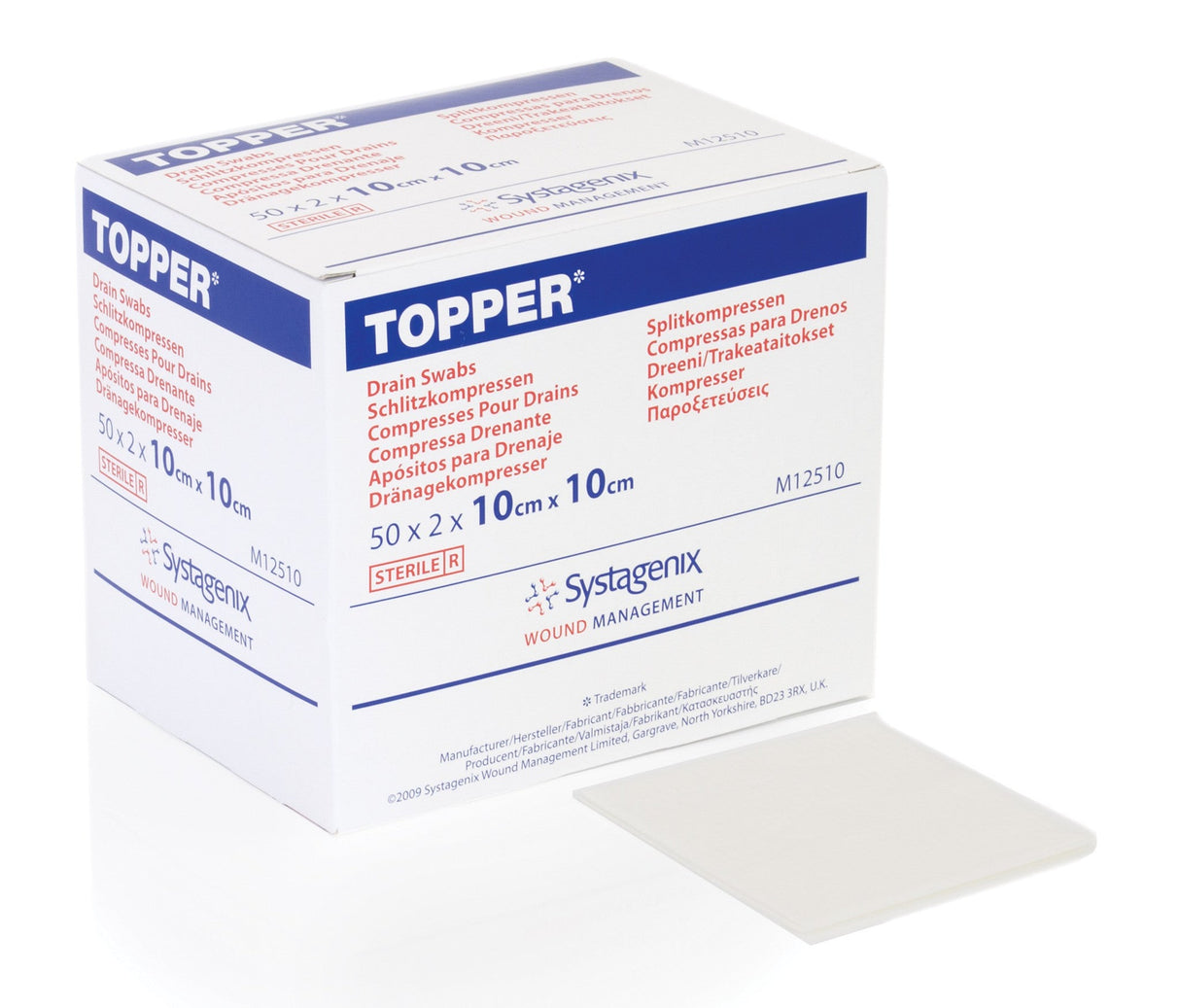 (Cs16) Bx/100 Topper® Drain  Swabs 10Cm X 10Cm