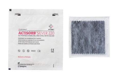BX/10 ACTISORB SILVER 220 ACTIVATED CHARCOAL DRESSING WITH SILVER 10.5CM X 10.5CM - BeHope
