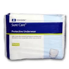 Cs/4Bg (20Ea/Bg) Sure Care Protective Underwear, Heavy, Medium (34"-46"), 2 Green Strands