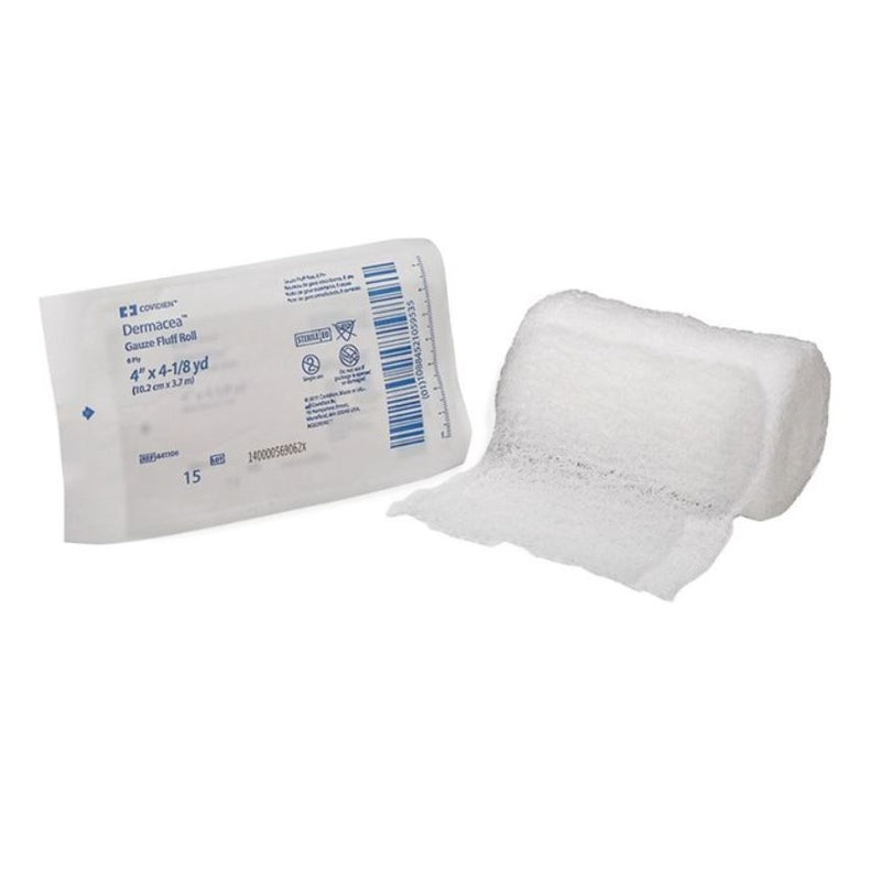Dermacea Fluff Gauze Bandage Roll, 4" X 4yrd, 6ply, Sterile - BeHope