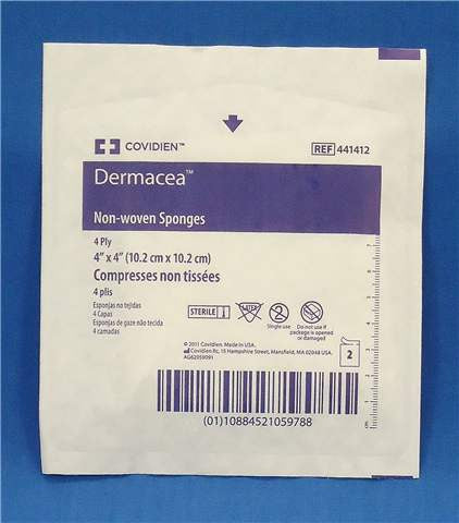 Cs/24 (Pkg/50) Dermacea Sterile Non-Woven Gauze Sponge 4X4