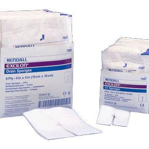 Esponja para traqueotomía Kendall Excilon, 6 capas, 4 x 4, Bx/25