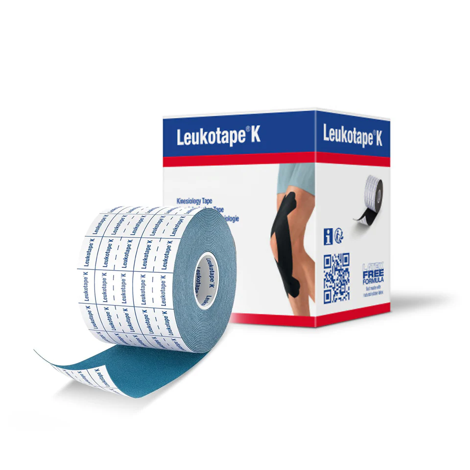 Leukotape k thin elastic adhesive tape 5cm x 5m, blue - BeHope