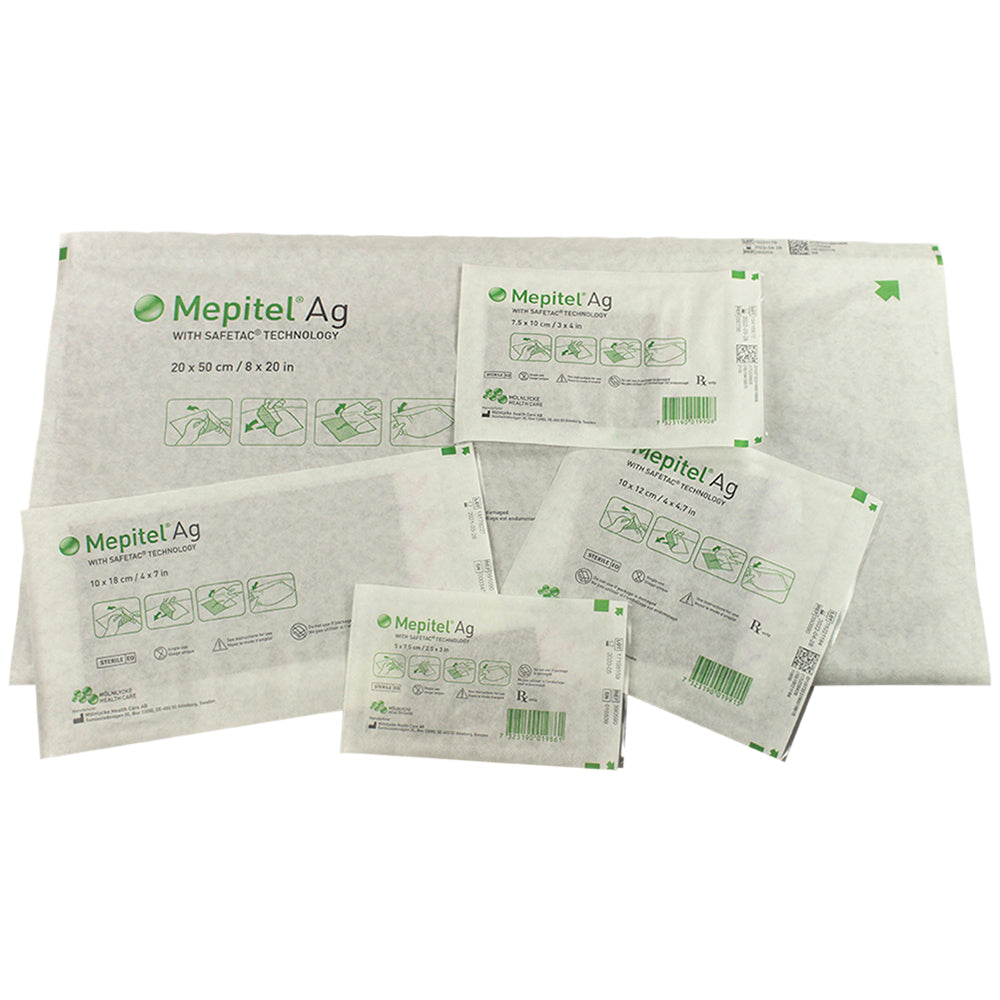 Mepitel Ag Contact Layer Antimicrobial Dressing With Safetac Technology 10cm X 12cm - Box Of 10 - Behope