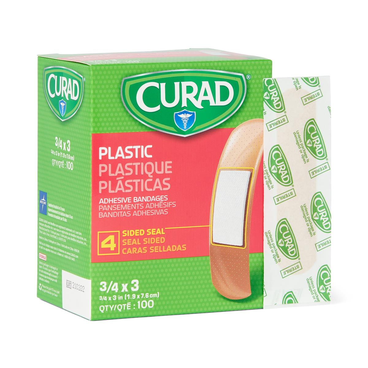 Bandage Plastic Adhesive Strip 2"x4" Sterile Latex-free