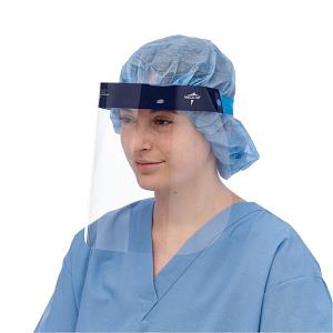 Face Shield Disposable With Foam Top And Elastic Band And Full Length Shield Latex-Free Clear