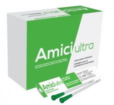 Catéteres intermitentes femeninos Amici Ultra Bx/100, tamaño 16Fr 7 pulgadas.