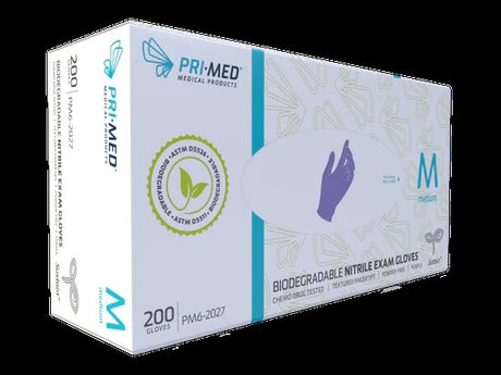 BX/200 PRIMED SUSTAIN, BIODEGRADABLE NITRILE EXAM GLOVE, POWDER-FREE, PURPLE, SMALL - BeHope