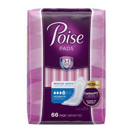 Poise Original Moderate Regular Non-Winged Pads Convenience