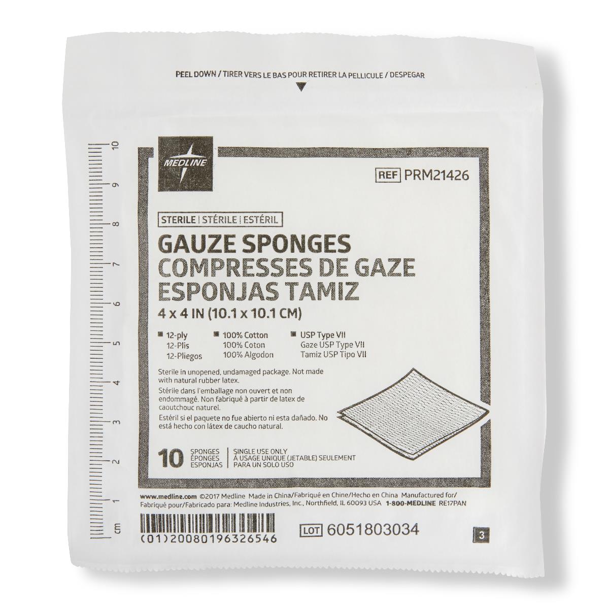 Gauze Sponge 12-ply Sterile 10cmx10cm 1 Per Package