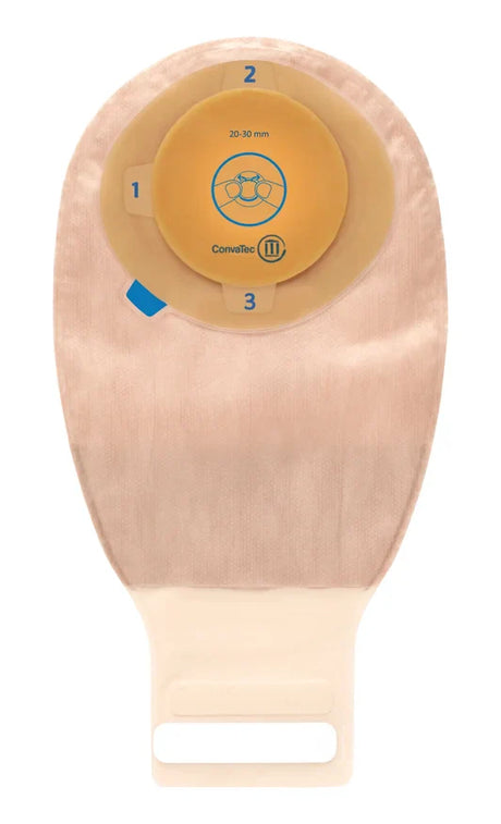 Esteem®+ One-Piece Stomahesive® Skin Barrier, Moldable Stoma Opening 1-9/16" - 1-15/16" (40Mm - 50Mm), Drainable Pouch, Opaque With Easy-View Window 12" (30.5Cm), Tail Clip - Box Of 10 - BeHope