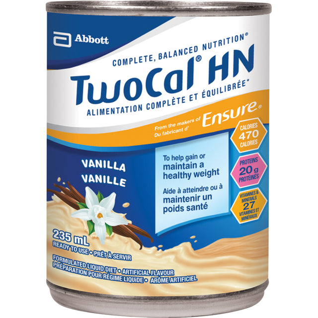 Two-cal Hn Nutritional Liquid Formula, Gluten Free, Vanilla, 235ml - Case Of 24 - BeHope