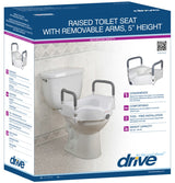 Elevated Raised Toilet Seat With Removable Padded Arms, Standard Seat - BeHope