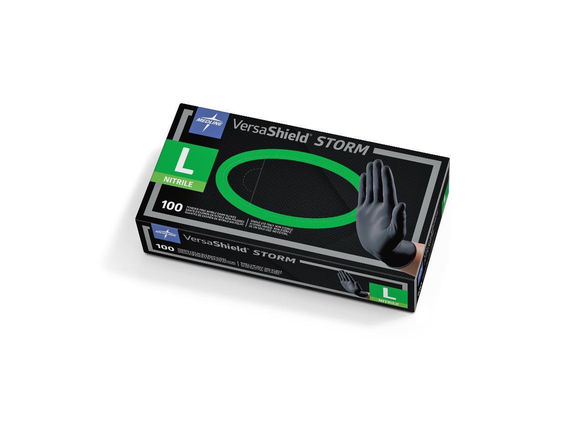 VersaShield Storm Powder-Free Nitrile Exam Gloves Black
