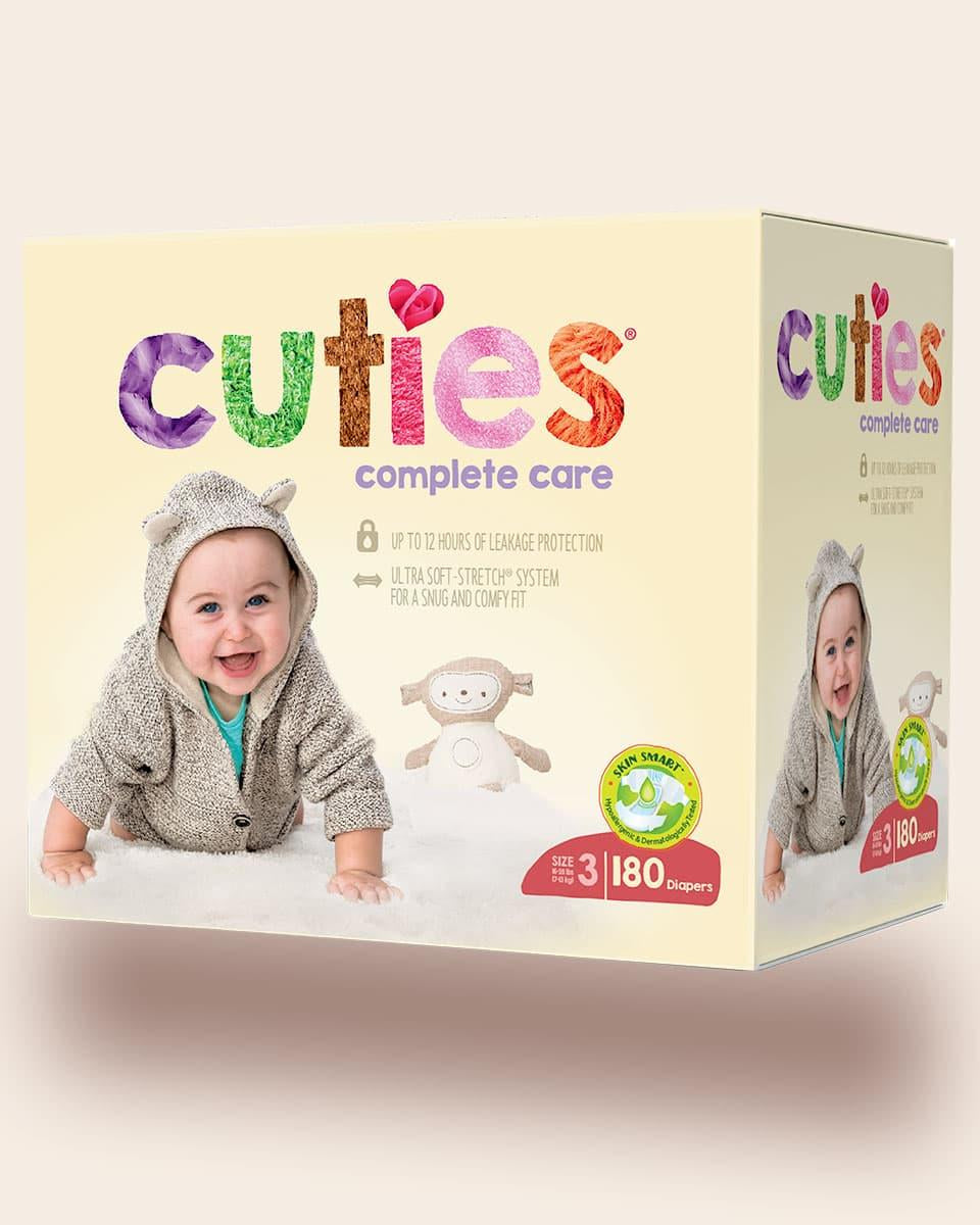 Cuties Baby Diaper 16-28lbs Size 3 Case/144 Each - Behope