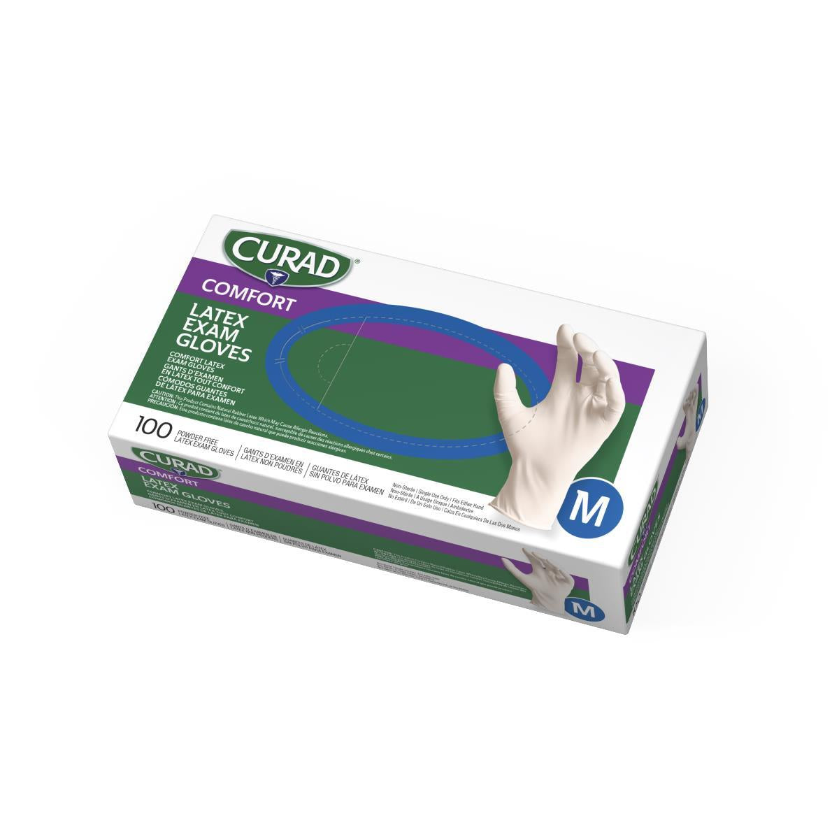 CURAD Powder-Free Textured Latex Exam Gloves Beige