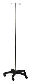 Medline Aluminum Foldable 5-Leg IV Pole, 2 Hooks