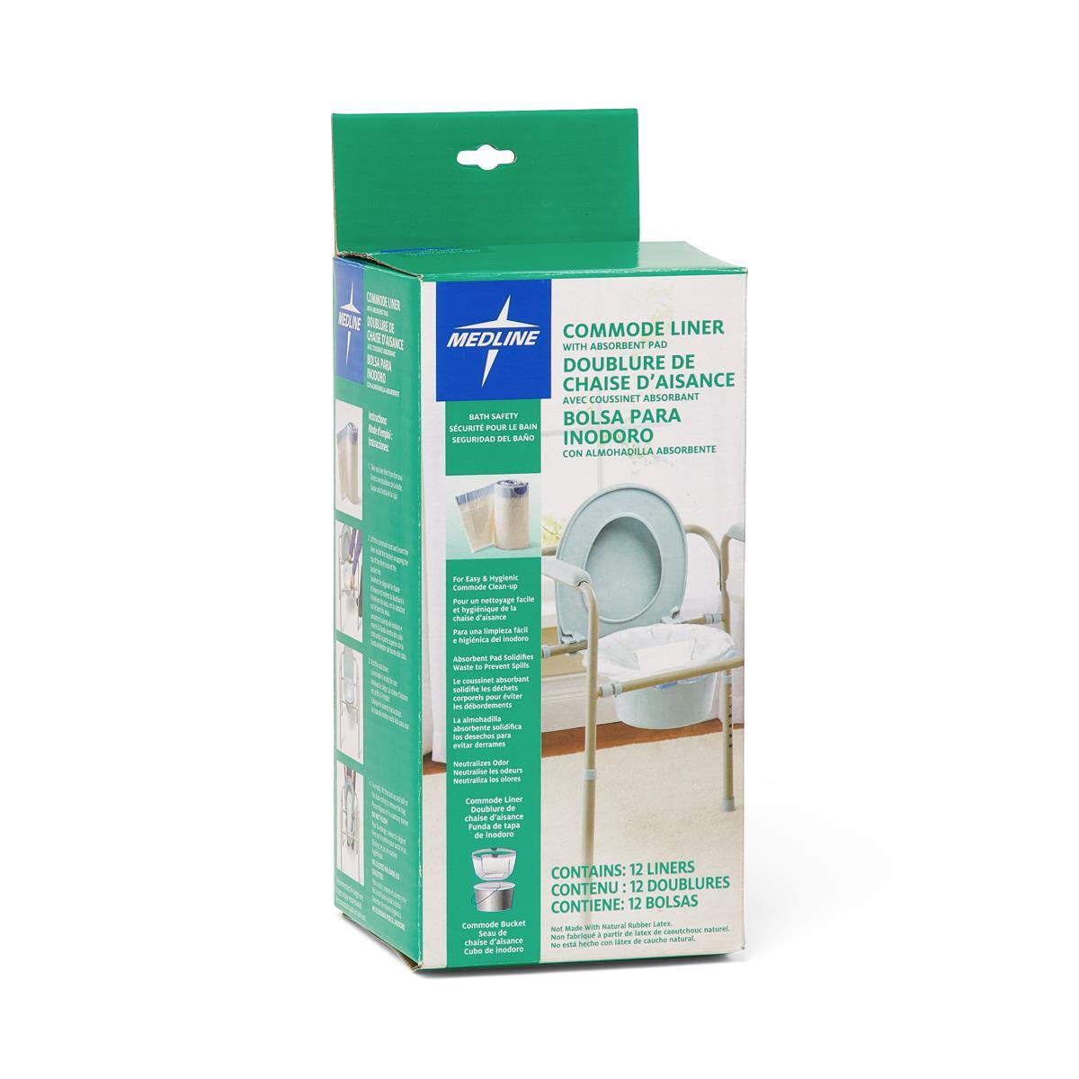 Medline Single-use Commode Liner With Absorbent Pad 40 Cm X 52 Cm