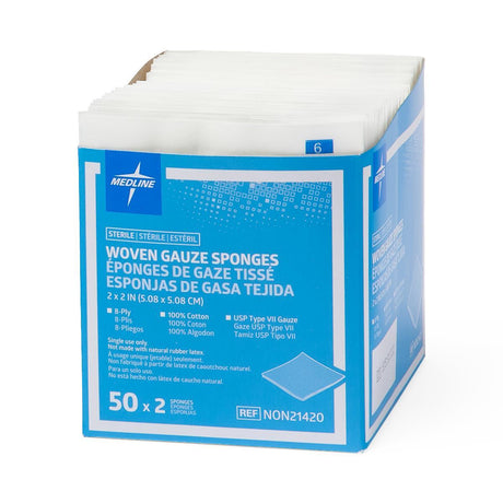 Medline Sterile 100% Cotton Woven Gauze Sponge