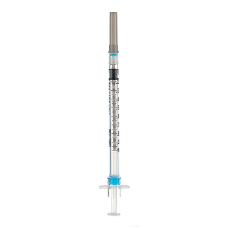 Syringe With Needle Sol-care Safety Snap Type 1ml Tb Syringe With 30gx0.5" Needle Sterile Yellow Box/100 Each - Behope