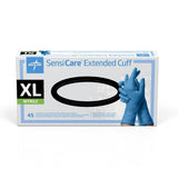 Sensicare Powder-free Nitrile Exam Glove Extended Cuff Blue
