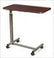 Overbed Table Adjustable Height With Vinyl Wrapped Raised Spill Proof Edge Top Mahogany Each - BeHope