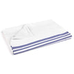 Flannel Blanket, White With Blue Stripes, 70” X 90”, 55% Cotton/45% Poly Each - BeHope
