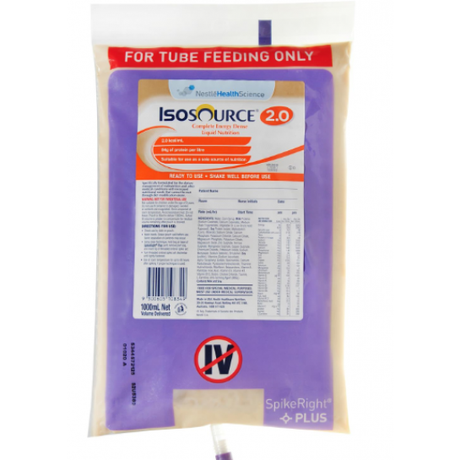 Isosource 2.0 1000ml Spikeright Plus Ultrapak Bag Case/6 Each - Behope