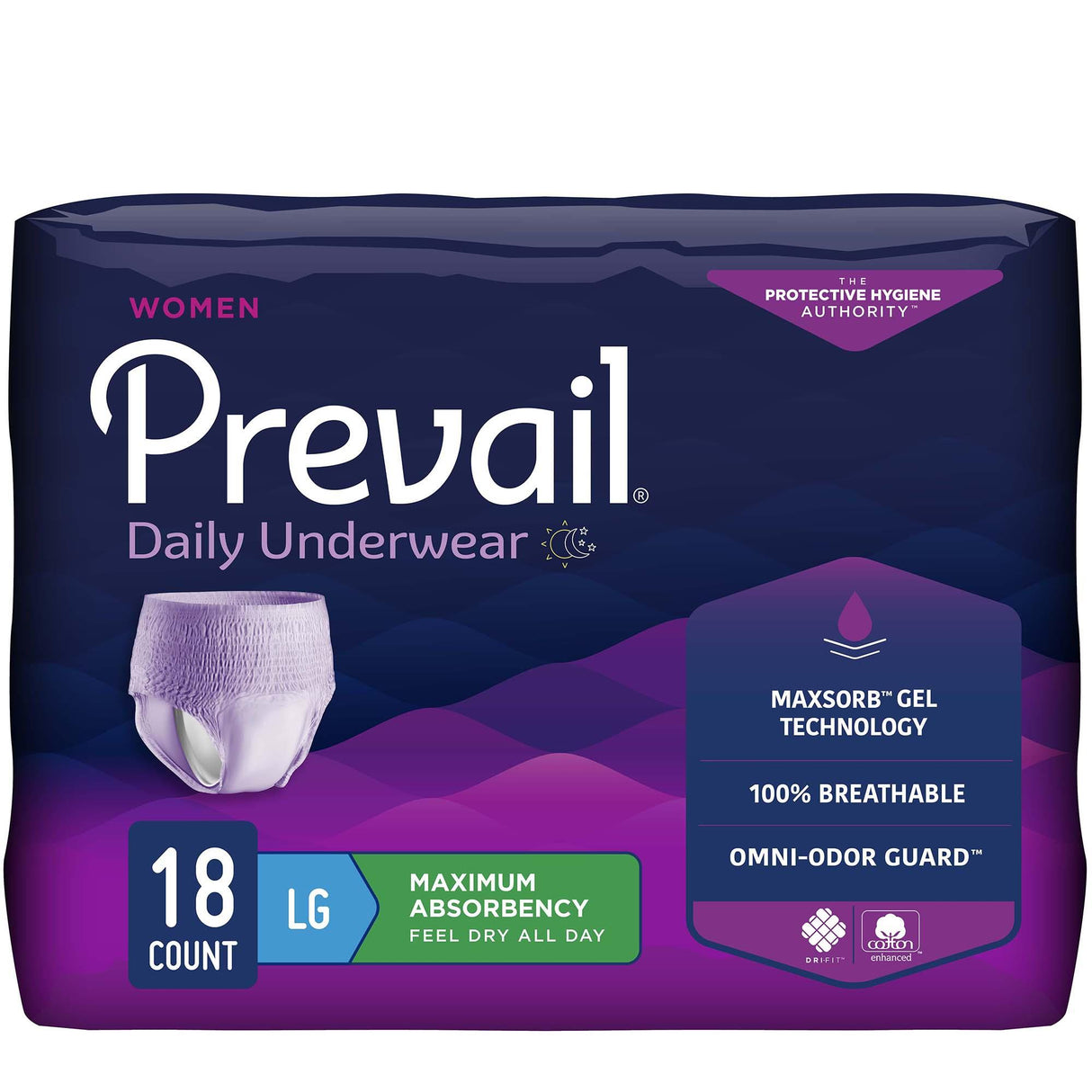 Prevail Protective Underwear For Woman Large 38"-50" Case/72 Each - Behope