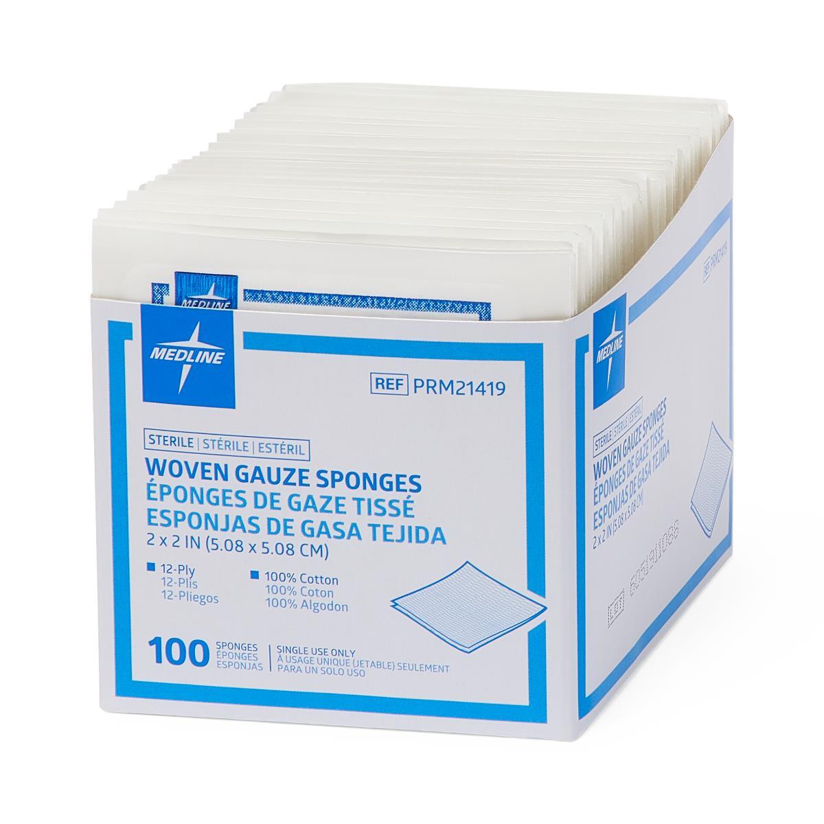 Medline Economical Sterile Woven Gauze Sponge 12-Ply