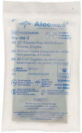 AloeTouch Sterile 12" Powder-Free Nitrile Exam Gloves Extended Cuff Green