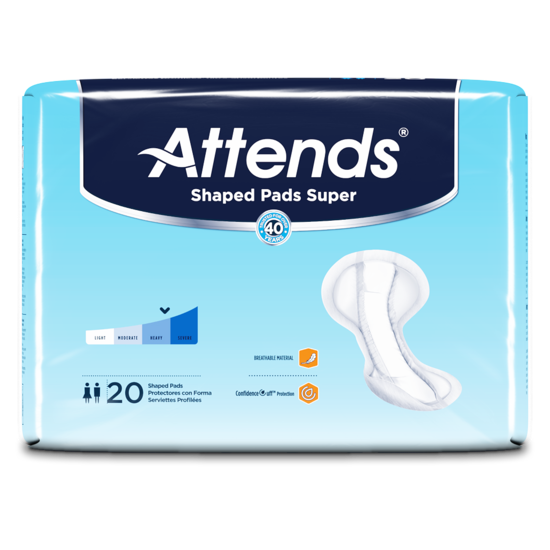 Attends Shaped Pad Night Super 20 Pad Per Printed Package Case/80 Each - Behope