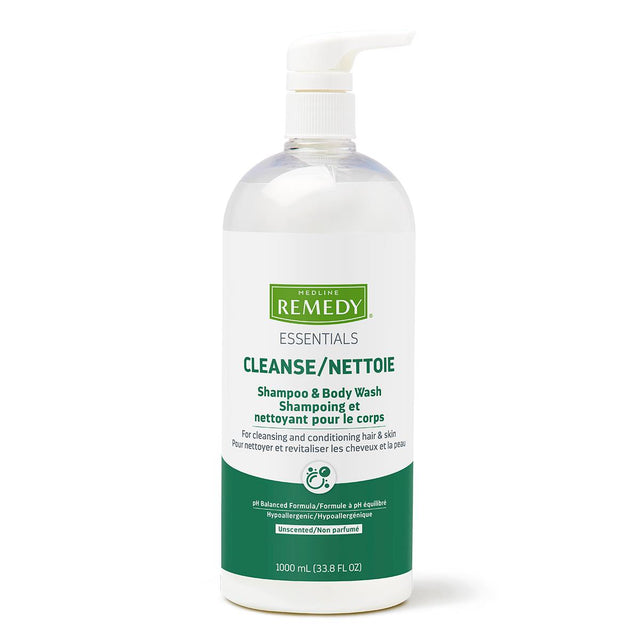 Remedy Essentials Shampoo And Bodywash Unscented 1000ml Pump Bottle Case/6 - BeHope