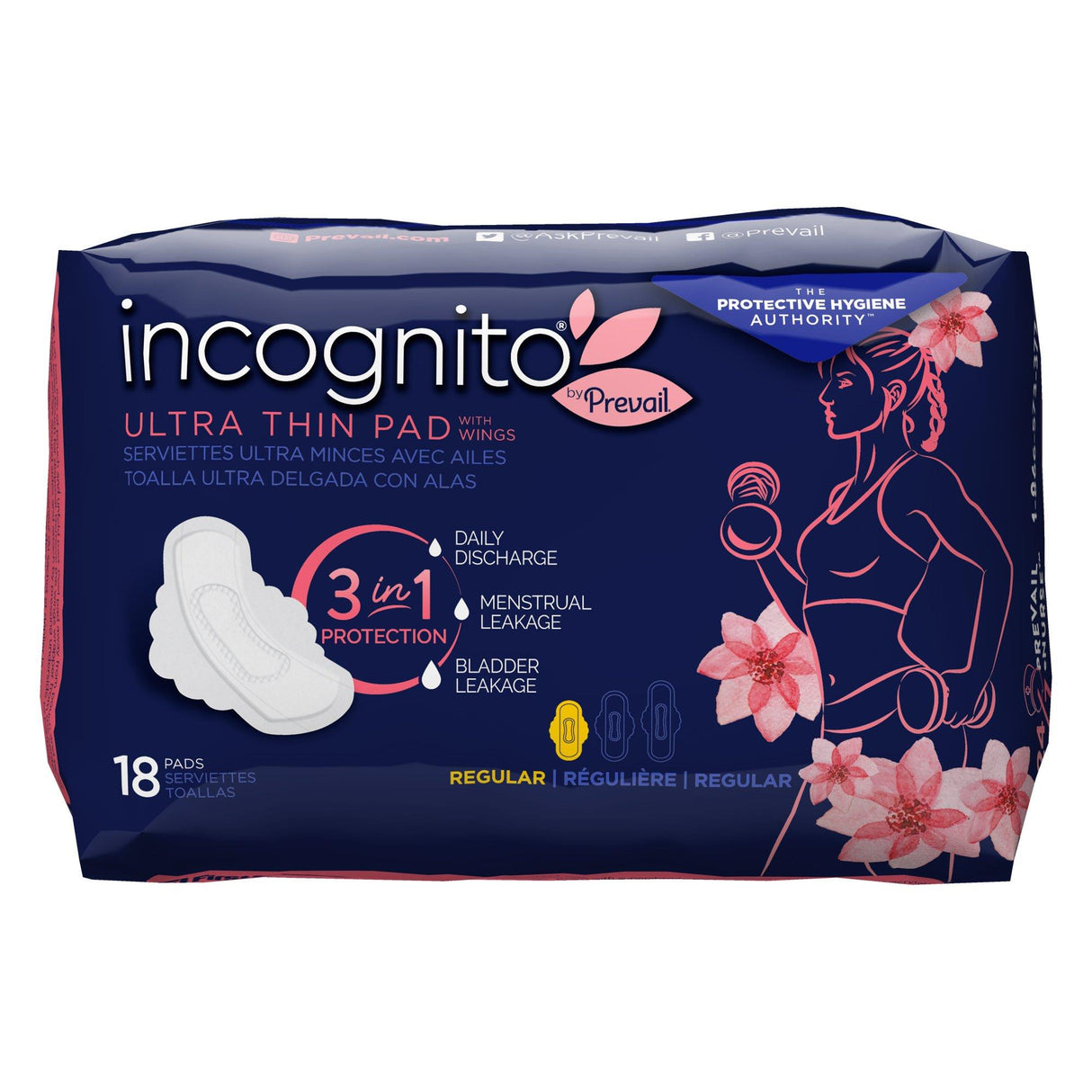 Prevail Incognito Regular Ultra Thin Pad Case/72 Each - Behope