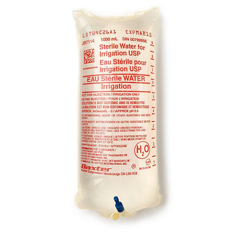Sterile Water For Cbi Irrigation Solution 1000ml Bag Usp Case/12 Each - Behope