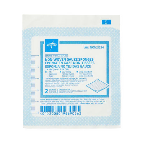 Medline Sterile Non-woven Gauze Sponge, 2-Pack