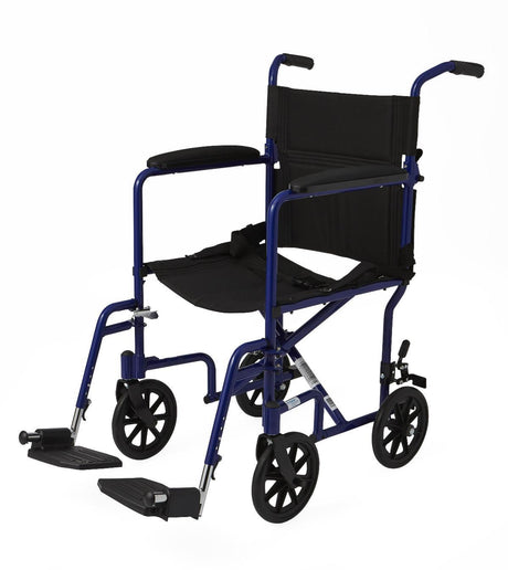 Medline Basic Aluminum Transport Chair 19" Wheels