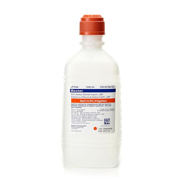 Baxter 0.9% Sodium Chloride Irrigation Solution Pour Bottle, 1000ml - case/12 - BeHope