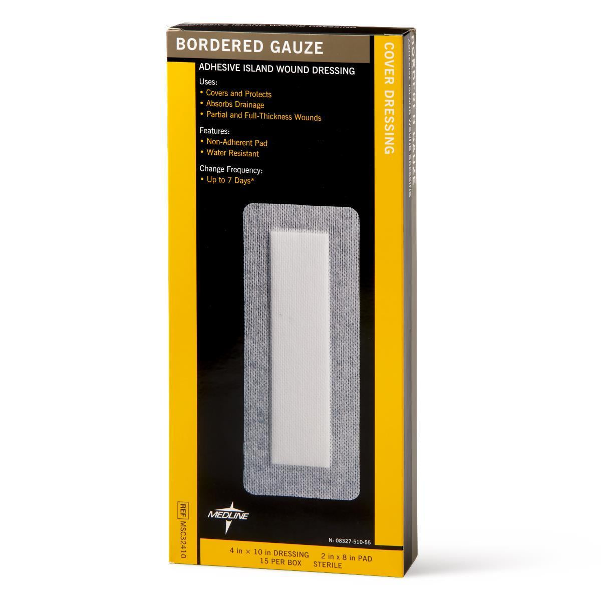 Medline Bordered Gauze Adhesive Island Wound Dressings