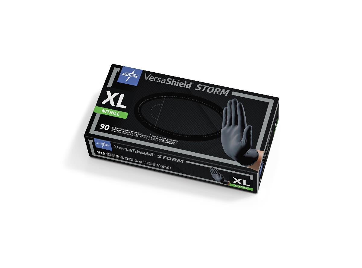 VersaShield Storm Powder-Free Nitrile Exam Gloves Black