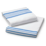 Flannel Thermal Blanket 70” X 90” White With Blue Strips At Top Each - BeHope