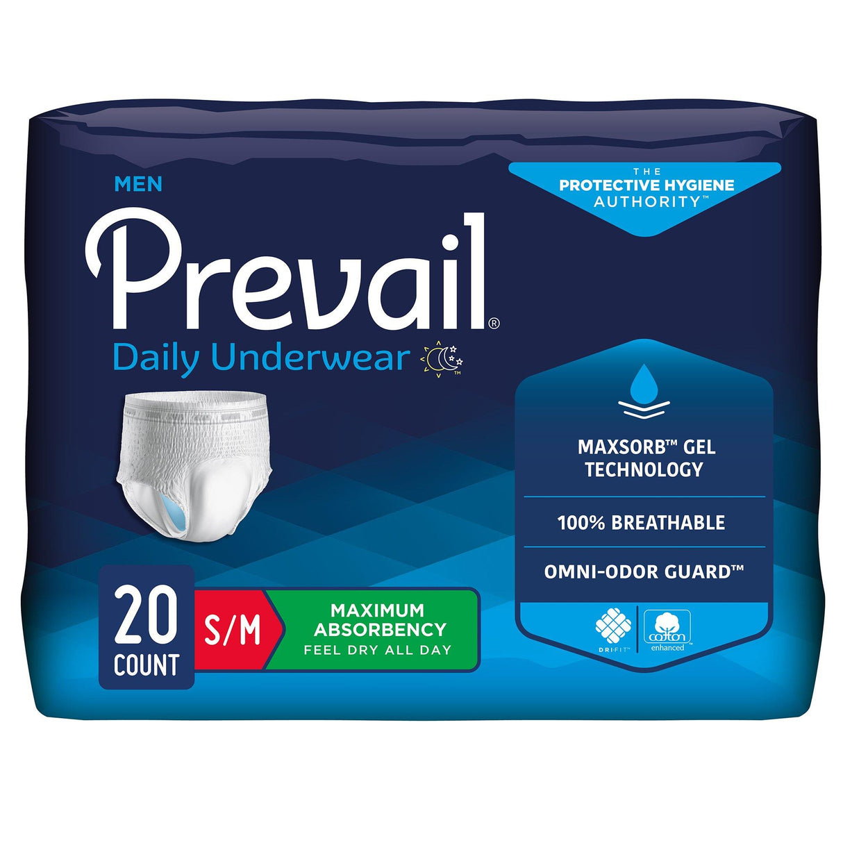 Prevail Protective Underwear For Men Small/medium 28"-40" Case/80 Each - Behope