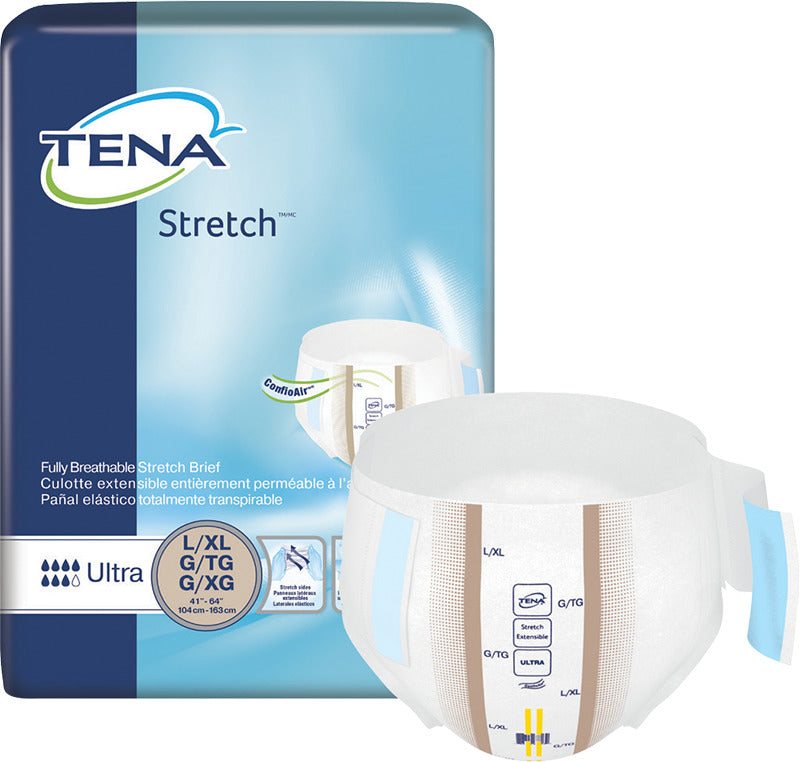 TENA Stretch Ultra Incontinence Brief Ultra Absorbency (Pack of 72)